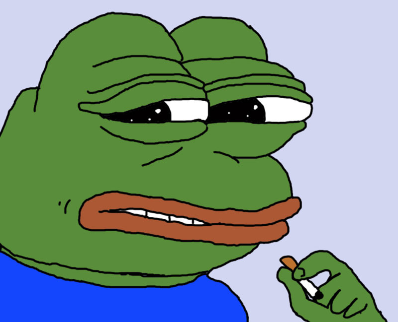 Pepe the Frog holding a cigarette meme - Keep Meme