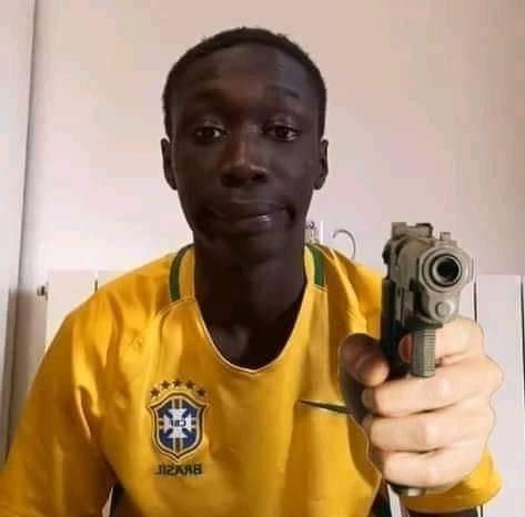 Black guy Khabane Lame pointing gun to camera meme - Keep Meme