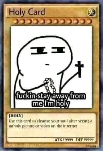 Holy Card - stay away from me I'm holy