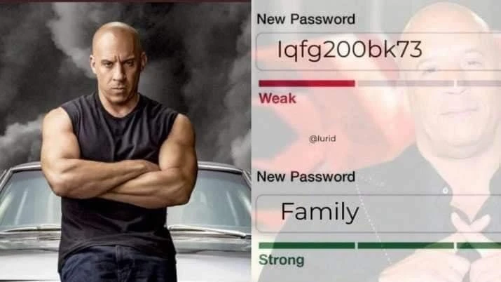 New password: Weak. Family: strong meme