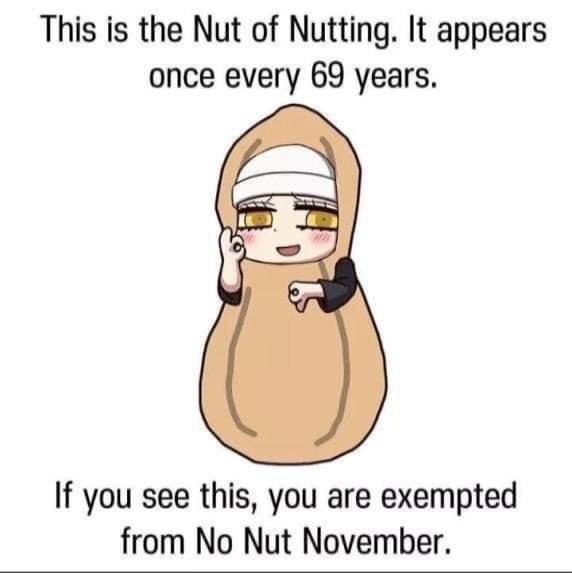 This is the Nut of Nutting. If you see this you are exempted from No Nut November.